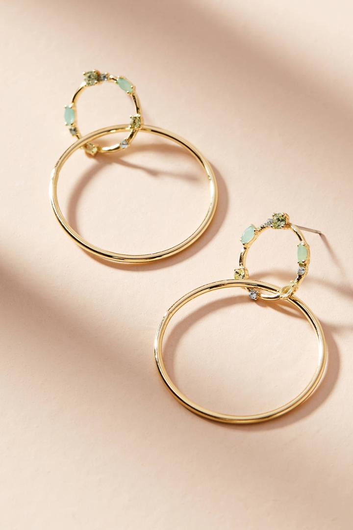 Anthropologie Cerise Hooped Drop Earrings