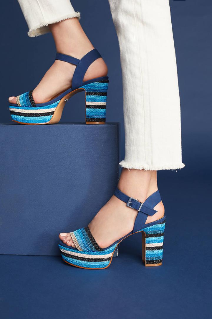 Schutz Ece Striped Platform Heels