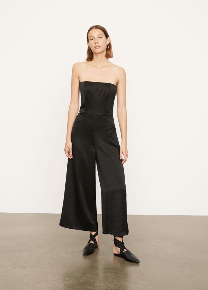 Vince Strapless Satin Jumpsuit
