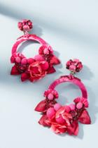 Ranjana Khan Magenta Flower Drop Earrings