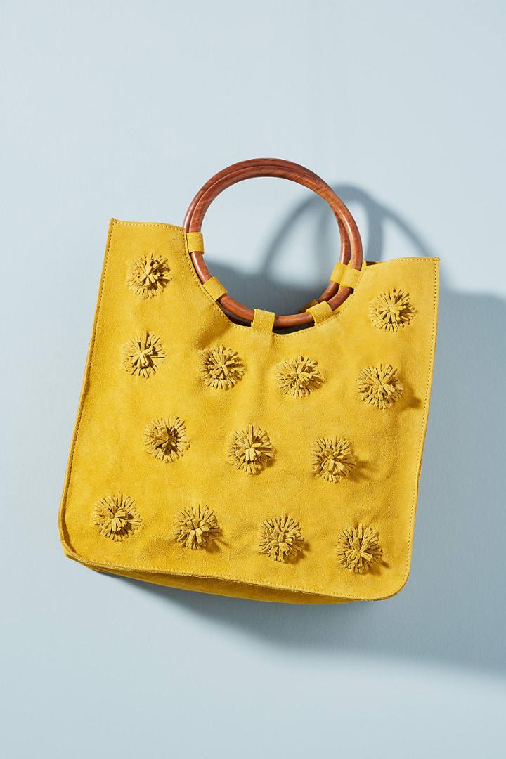Anthropologie Alana Pom-pom Tote Bag