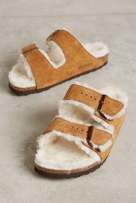Birkenstock Shearling Arizona Slides