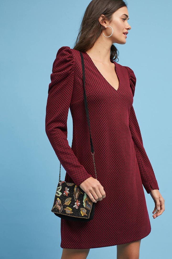 Donna Morgan Ruched-sleeve Knit Dress