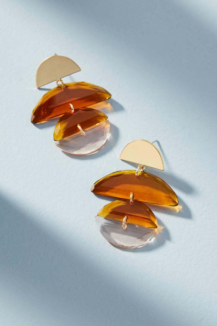 Anthropologie Golden Sun Drop Earrings