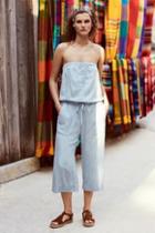 Cloth & Stone Strapless Chambray Jumpsuit