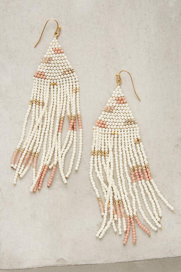 Anthropologie Beaded Tapestry Drop Earrings