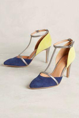 Lien.do Lien. Do Mixed Media T-straps Chartreuse