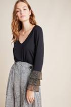 Anthropologie Belline Shimmer-cuffed Top