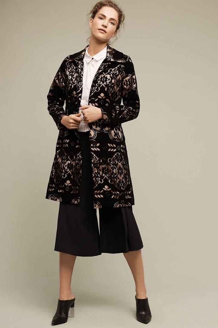 Plenty By Tracy Reese Laced Velvet Coat