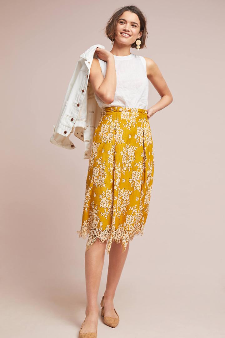 Hailee C Isabella Lace Pencil Skirt