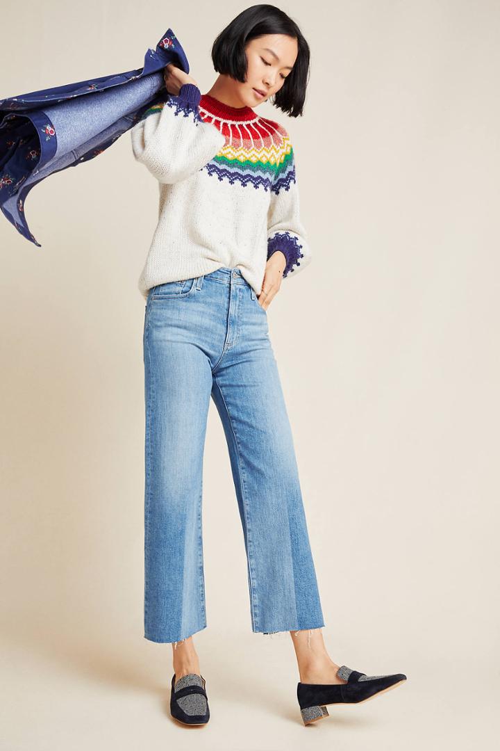 Ag Jeans Ag The Etta Ultra High-rise Cropped Wide-leg Jeans