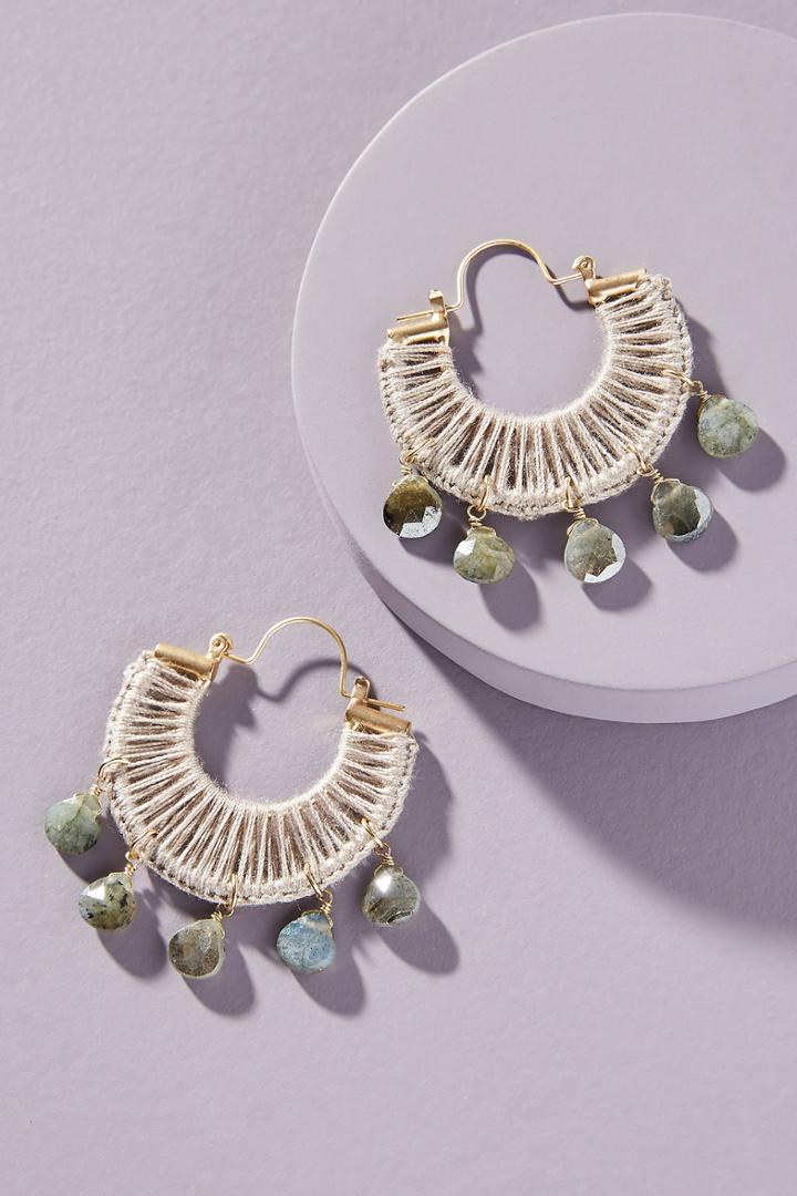 Anthropologie Jayne Woven Hoop Earrings