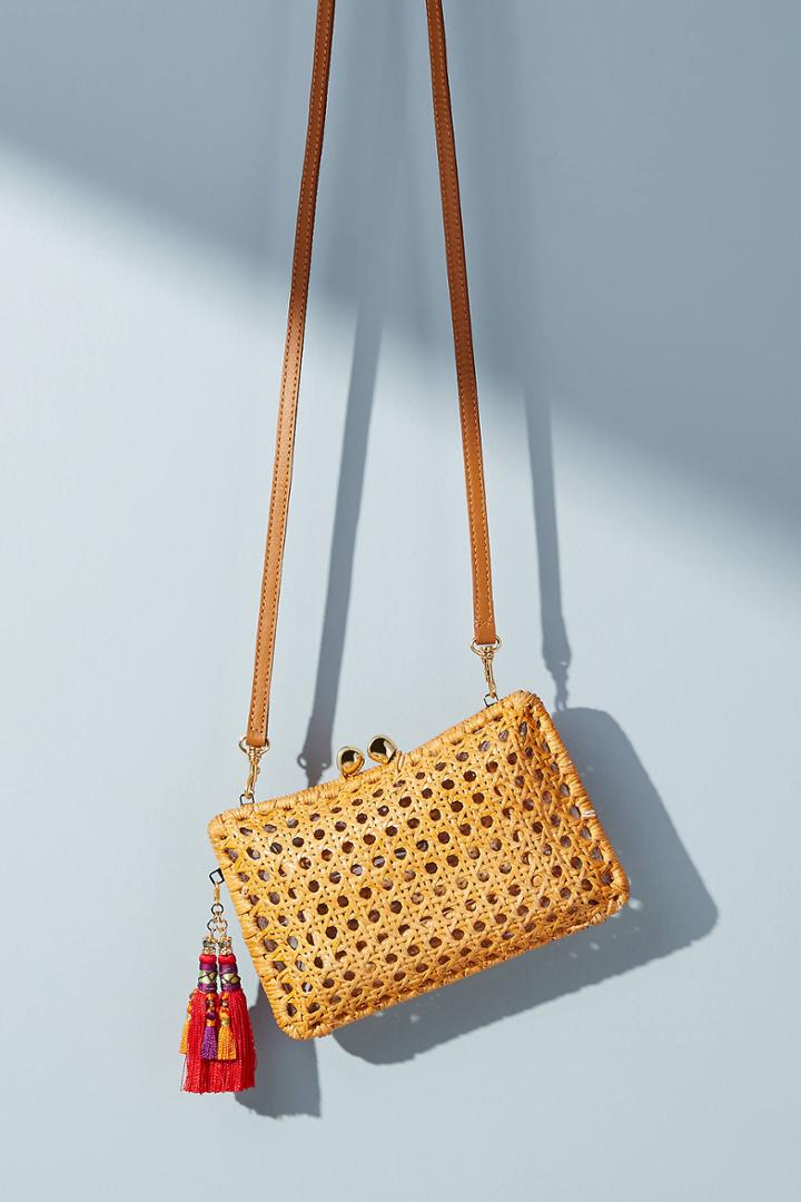 Serpui Marie Charlotte Wicker Crossbody Bag