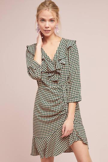 Skies Are Blue Ruffled Geometric Dress