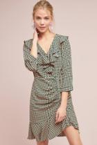 Skies Are Blue Ruffled Geometric Dress