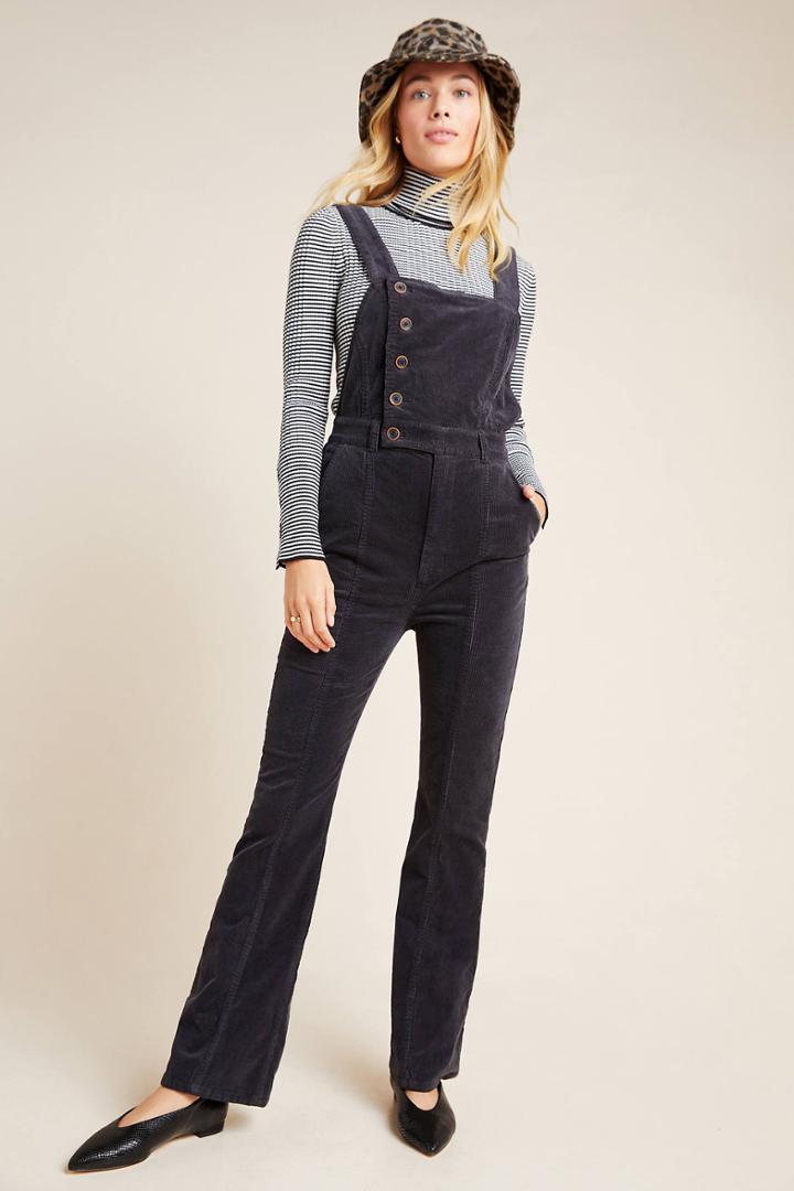 Pilcro And The Letterpress Pilcro Button-front Corduroy Overalls