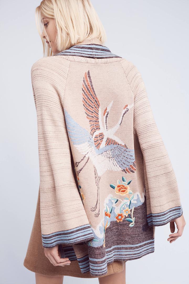 Monogram Crane Cardigan