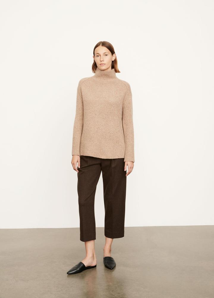 Vince Cashmere Side Slit Turtleneck