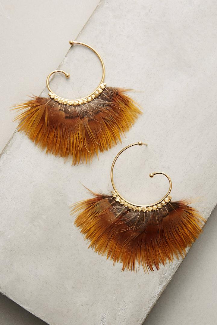 Gas Bijoux Sunrise Feather Hoops