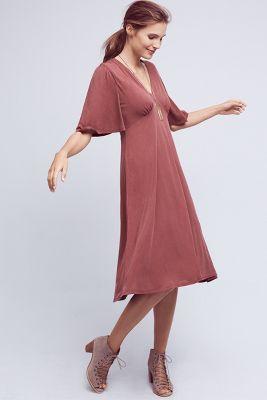 Eri + Ali Eliza Deep-v Midi Dress