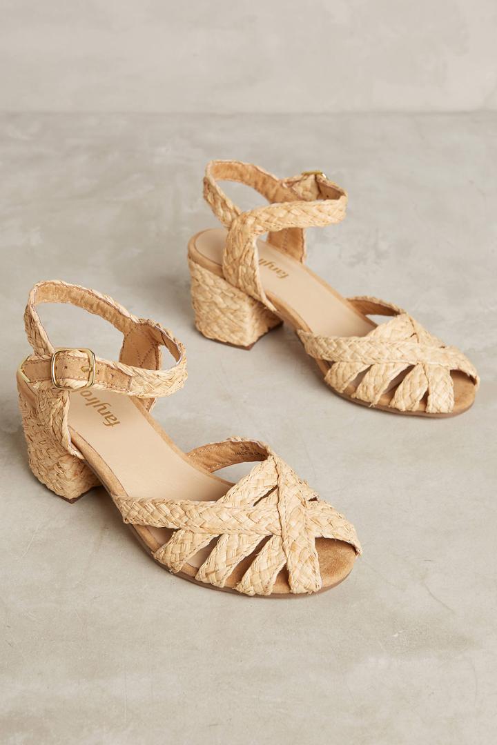 Farylrobin Raffia Block Heels