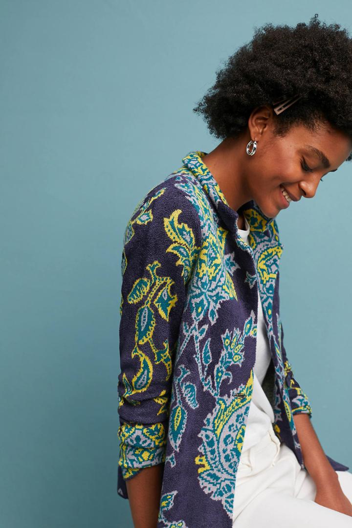 Moth Printed Chenille Jacket