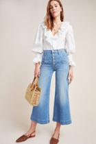 Mother The Swooner Roller High-rise Cropped Wide-leg Jeans