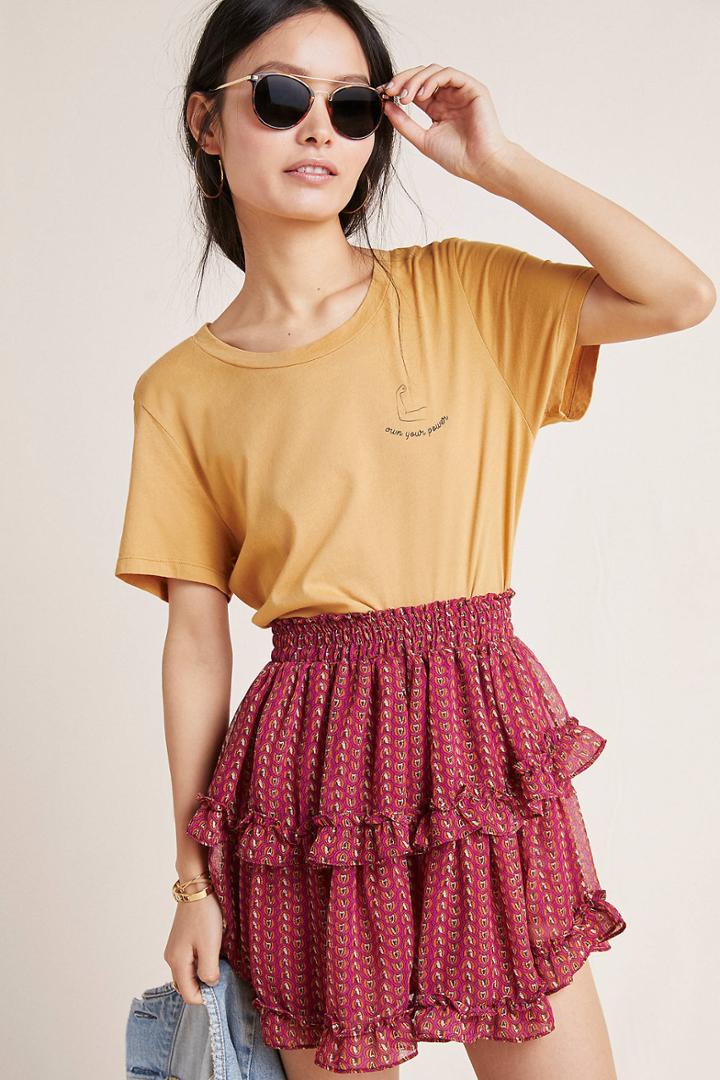 Misa Campania Tiered Mini Skirt