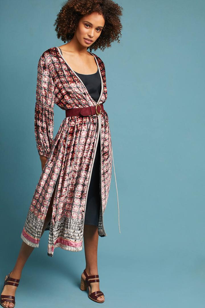 Bl-nk Retro Velvet Wrap Kimono