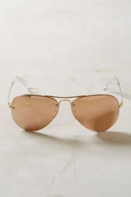 Ray-ban Rimless Aviator Sunglasses Copper