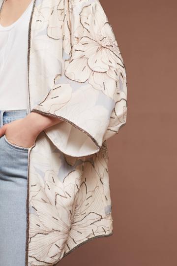 As By Df Floral Silk Kimono Jacket