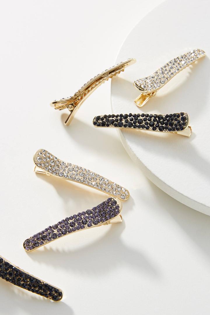 Anthropologie Glitzy Hair Clip Set