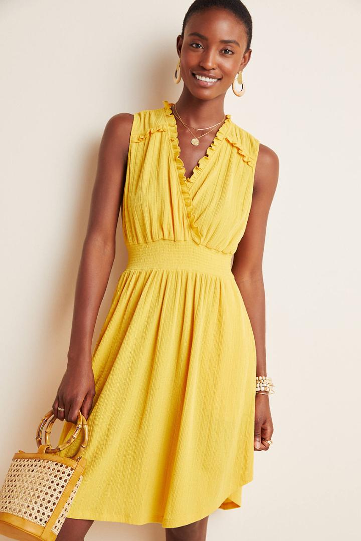 Current Air Livia Ruffled Smock Waist Dress