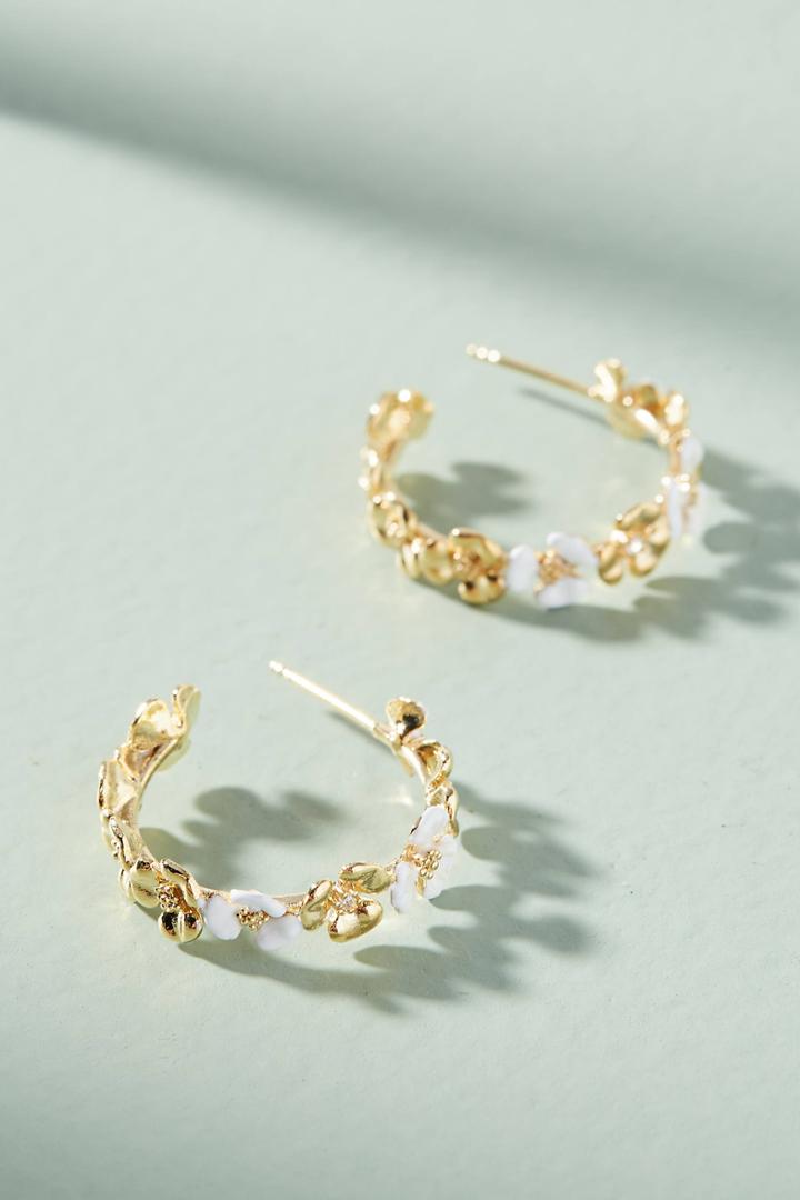 Anthropologie Maui Lattice Mini Hoop Earrings
