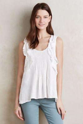 Deletta Pleated Ruffle Tank