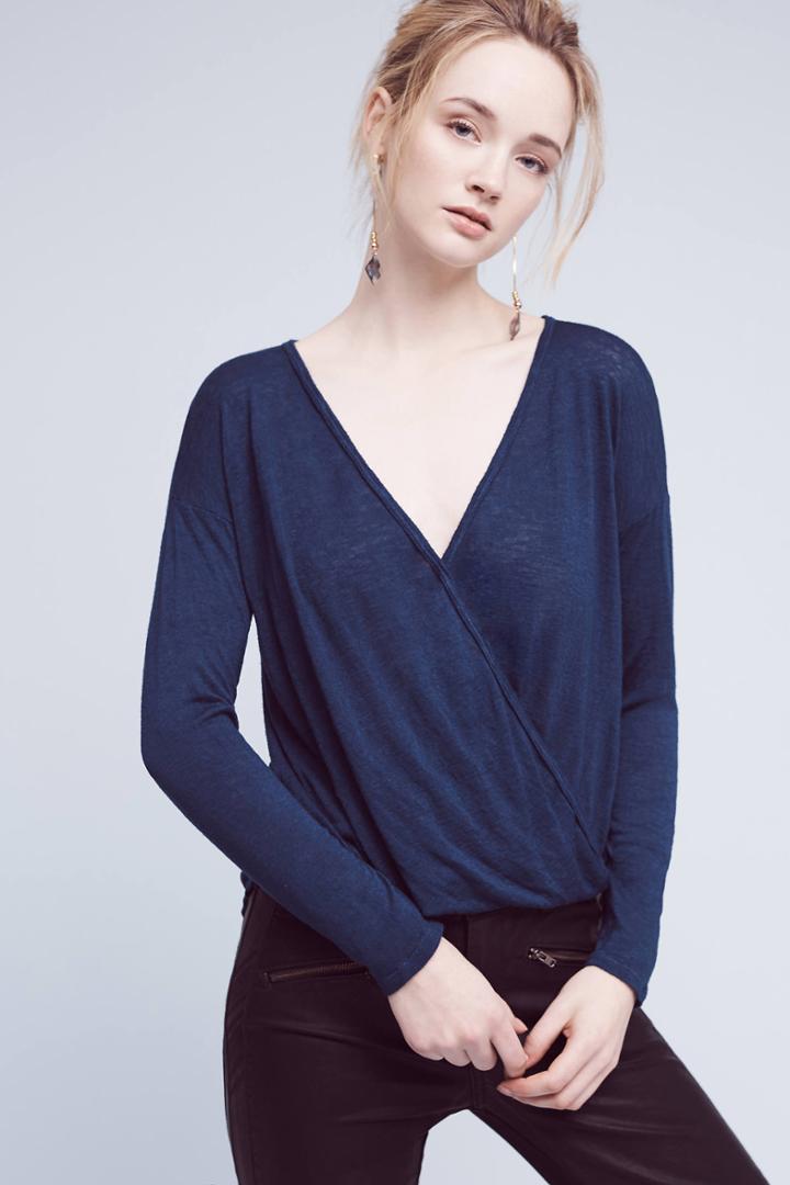 Velvet By Graham & Spencer Chantelle Wrap-front Top