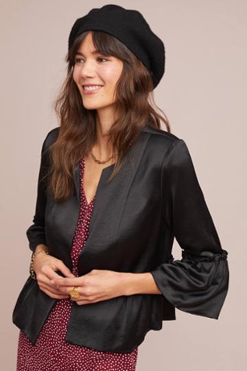 Waverly Grey Flounced Satin Jacket