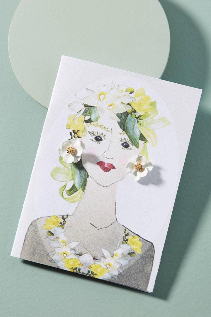 Anthropologie Easy Breezy Earrings & Postcard