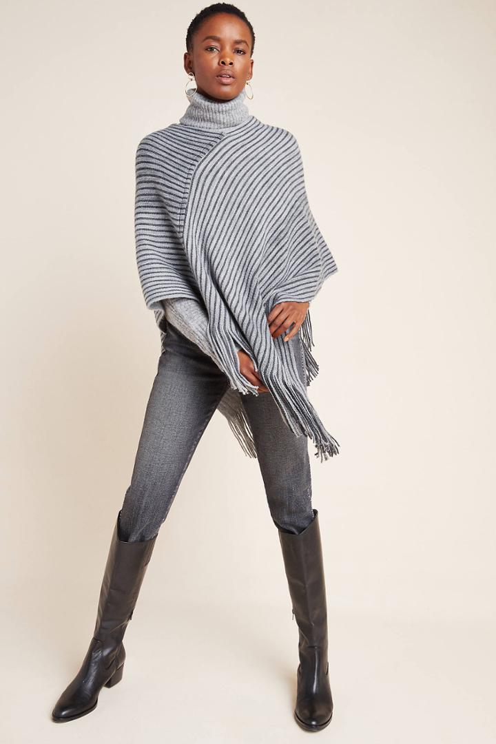 Anthropologie Bailey Fringed Poncho