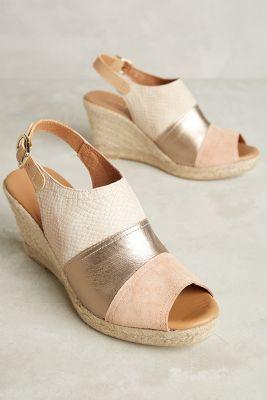 Maypol Colorblock Espadrille Wedges Neutral