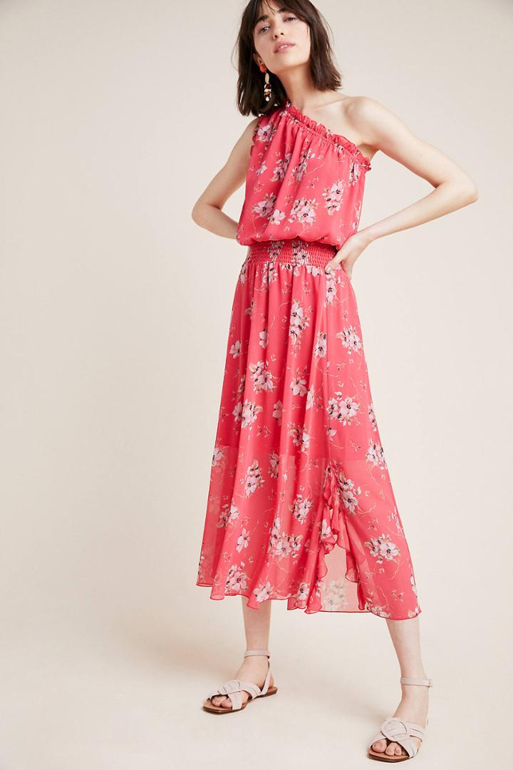 Ml Monique Lhuillier Chiffon Midi Dress