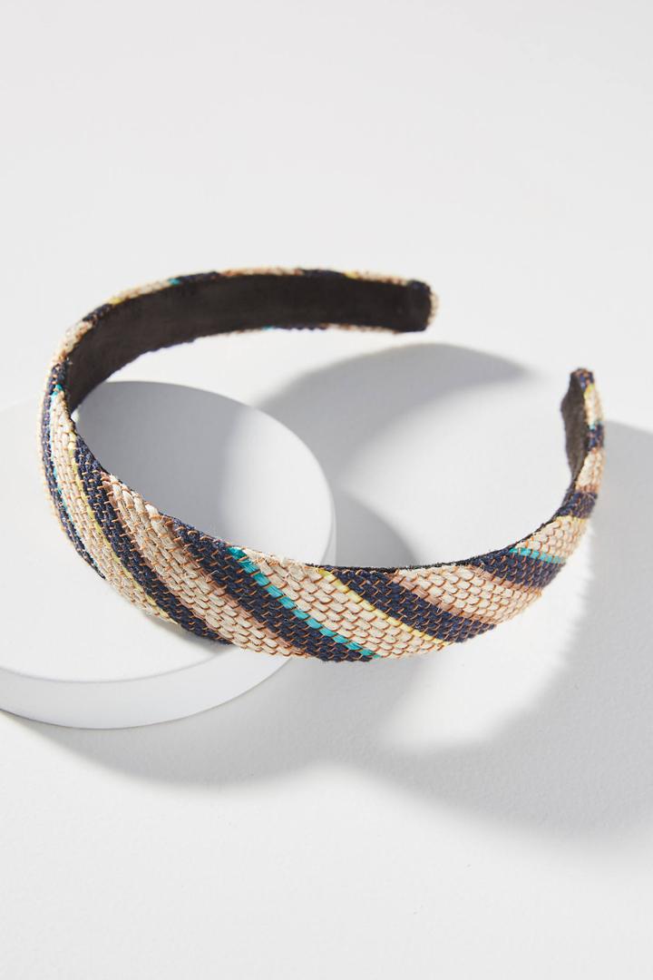 Anthropologie Isabelle Raffia Striped Headband