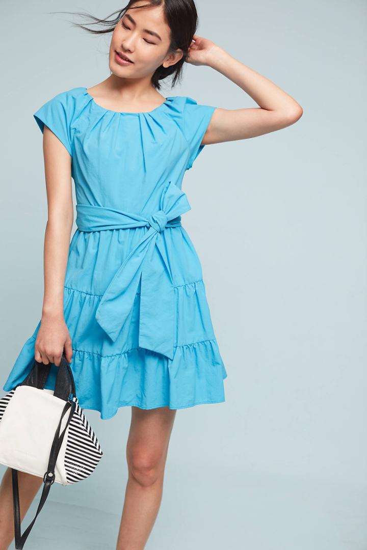 Eva Franco Tiered Poplin Swing Dress