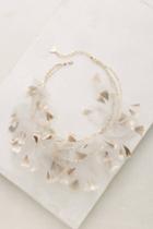 Anthropologie Feathered Tulle Bib Necklace