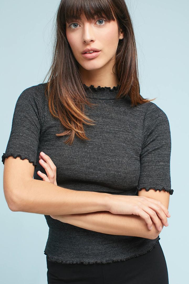 T.la Frilled Half-sleeve Tee