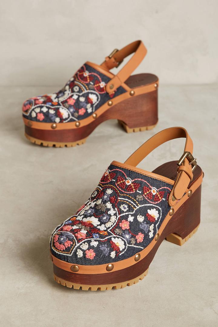 See By Chloe Embroidered Floral Wedges
