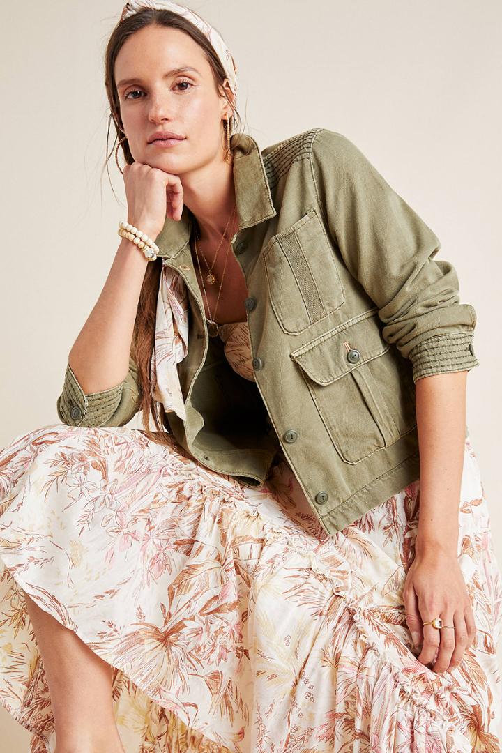 Anthropologie Maisie Cropped Utility Jacket