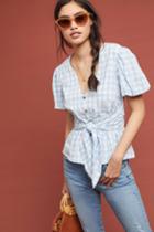 Maeve Gingham Puff-sleeved Blouse