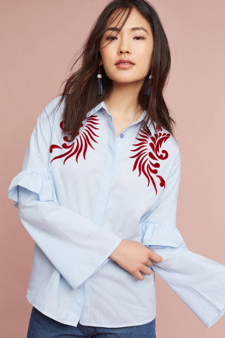 Hemant & Nandita Hudson Embroidered Buttondown