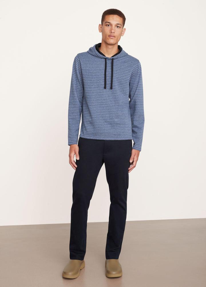 Vince Lightweight Stripe Pull Over Hoodie
